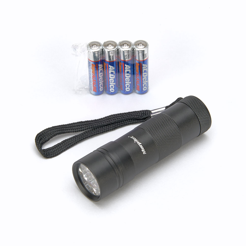 UV Flashlight and batteries used to detect total coliforms with Aquagenx CBT EC+TC Kits