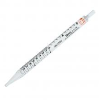 Single 10mL short pipette used for 1:10 dilution of surface waters using Aquagenx CBT and GEL Kits