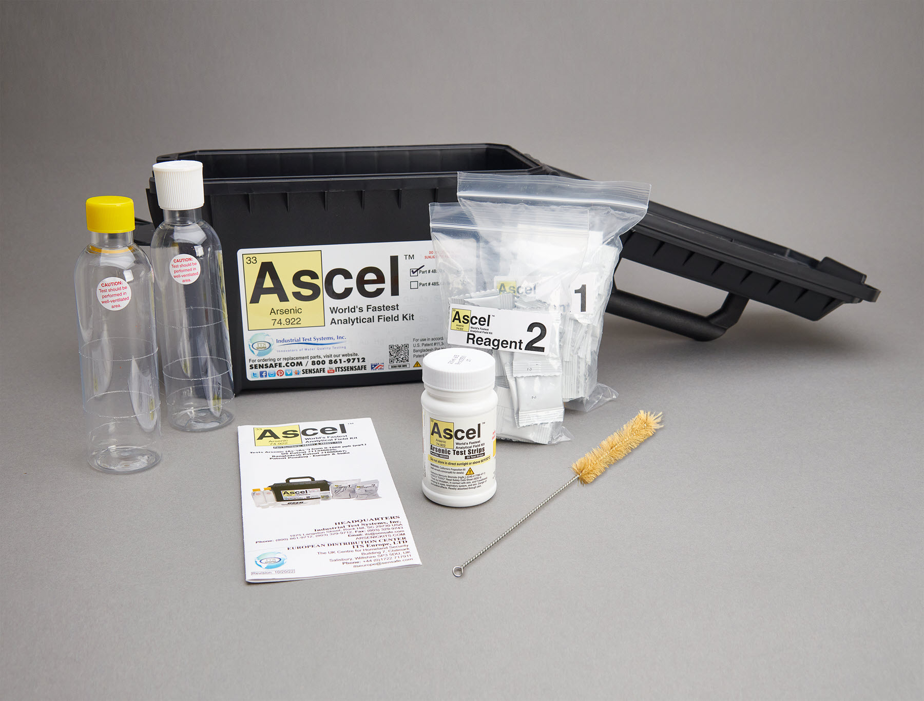 Tests and supplies included in Aquagenx Arsenic Pack