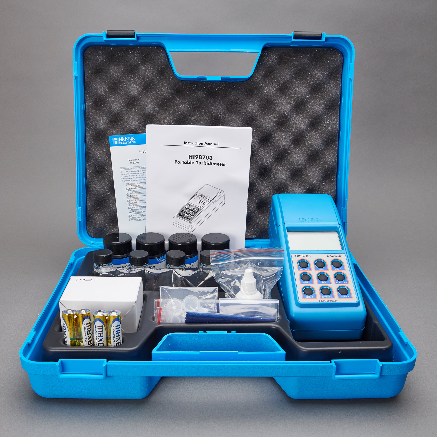 Tests and supplies included in Aquagenx Turbidity Pack