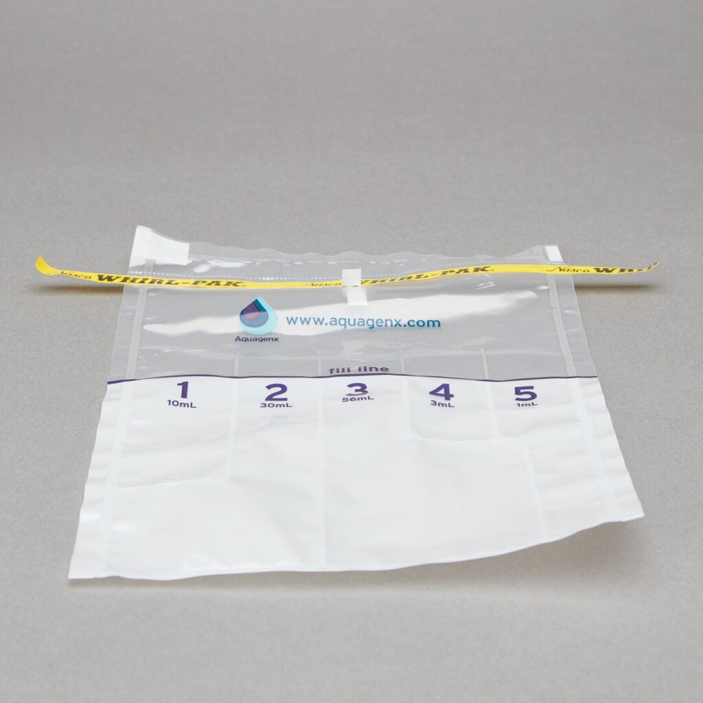 Single Compartment Bag included in Aquagenx CBT EC+TC MPN Kits