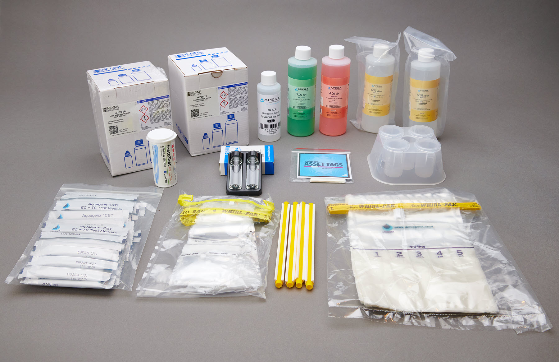 Tests and supplies included in Aquagenx Core CBT Refill Kit